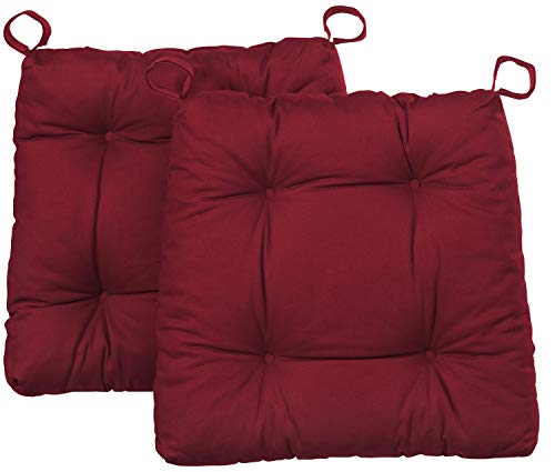 Traumnacht Stuhlkissen Premium 2er Set, mit einem Baumwollbezug, 38 x 40 x 7 cm, rot, Öko-Tex zertifiziert, produziert nach deutschem Qualitätsstandard