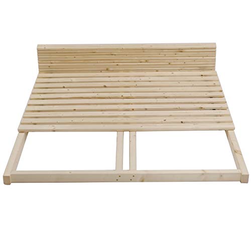 TUGA - Holztech Lattenrost 300Kg reines Naturprodukt unbehandelt bestehend aus Rollrost und passendem Rahmen als Palettenbett nutzbar (160 x 220 cm)