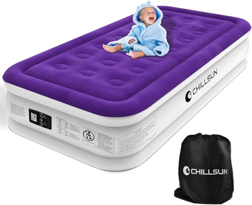 CHILLSUN 190x100x40cm luftmatratze 1 Personen mit Elektrischer Pumpe, Luftbett Selbstaufblasend Aufblasbares Bett Gästebett Aufblasbar, Air Matratze Klappmatratze für Gästebett oder Camping