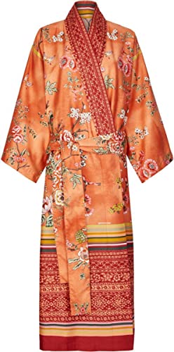 Bassetti Kimono Pallanza O1 aus Baumwoll-Satin in der Farbe Orange, Größe: S-M, 9324073