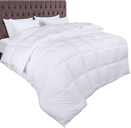 Utopia Bedding Bettdecke 200 x 200 cm, Ganzjahresdecke 370 GSM Füllung, atmungsaktive Schlafdecke, Steppdecke, Super Weiche Kuschelige (Weiß)