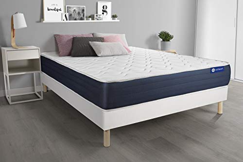 Actimemo Sleep matratze 130x210cm + Bettgestell mit lattenrost - Dicke : 22cm - Memory-Schaum - H3