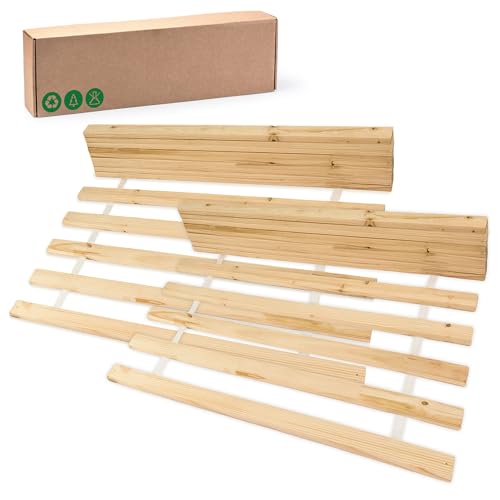 Amazinggirl Lattenrost 160x200cm Rollrost - Basic (14 Latten | 2X 80x200 cm) - Rolllattenrost Holzlatten Roll Tannenholz Erwachsenen und Kinder-Bett unverstellbar 160 x 200 cm