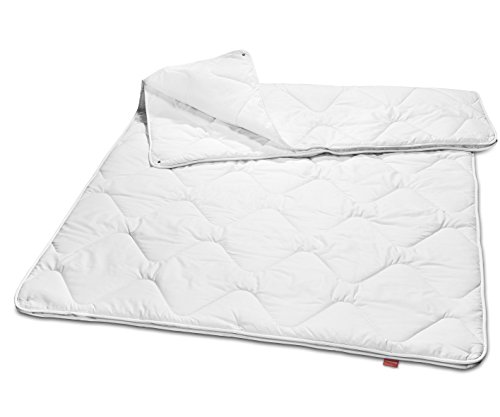 sleepling 196272 Basic 100 4-Jahreszeiten Bettdecke | Made in EU | Ökotex 100 | Waschbar 60 Grad | Wärmeklassengarantie | 100% feine Mikrofaser | 155 x 200 cm, weiß