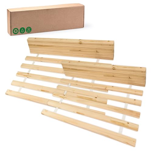 Amazinggirl Lattenrost 140x200cm Rollrost - Basic (14 Latten | 2X 70x200 cm) - Rolllattenrost Holzlatten Roll Tannenholz Erwachsenen und Kinder-Bett unverstellbar 140 x 200 cm