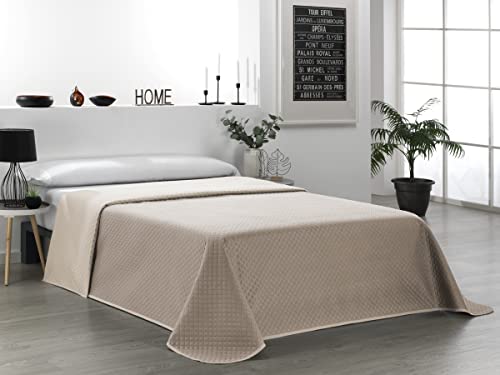 Martina Home Bouti-Tagesdecke, wendbar, Beige, Leder, Bett 150 cm