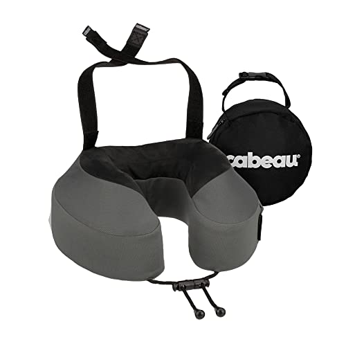 Cabeau Evolution S3 Travel Pillow – Straps to Airplane Seat – Ensures Your Head Won’t Fall Forward – Relax with Plush Memory Foam – Quick-Dry Fabric Keeps You Cool and Dry (Steel)…