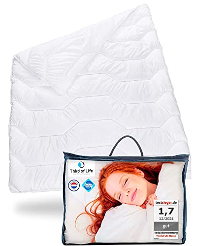 Bettdecke 135x200 cm Blanco | Extra warme & dicke Schlaf-Decke für den Winter | Optimale Hygiene für Allergiker | Große Winterdecke 135 x 200 mit Feuchtigkeitsmanagement & hoher Atmungsaktivität