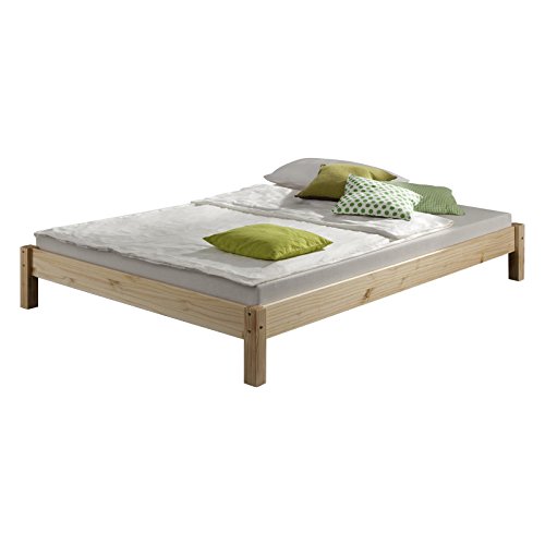 IDIMEX Futonbett TAIFUN aus massiver Kiefer in Natur, schönes Bett in 120 x 200 cm, praktisches Bettgestell mit Holzfüße