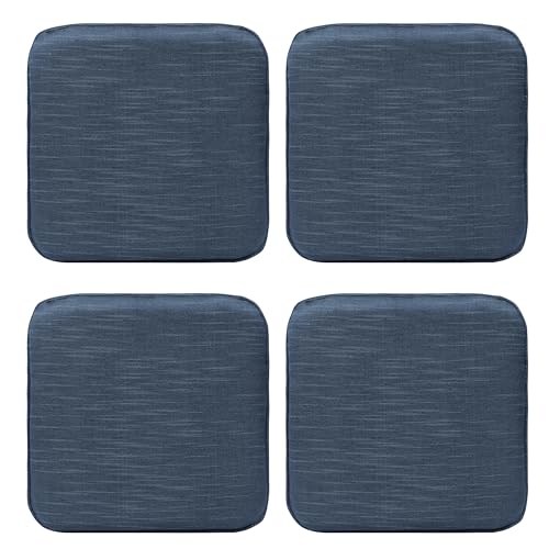 RACE LEAF 4er Set Memory Foam Anti-Rutsch-Stuhlkissen 40,5x40,5 cm, Sitzkissen, wasserfeste Oberfläche, rutschfeste Unterseite - Stuhlkissen blau