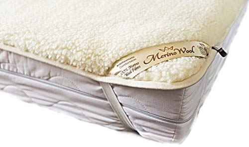 Merino Wolle Bettwäsche, natürlichen Betten Wolle Matratzenauflage Fleece Tabelle Naturprodukt, Wolle Wärmeunterbett eckgurten, Wolle, 60 x 120 cm