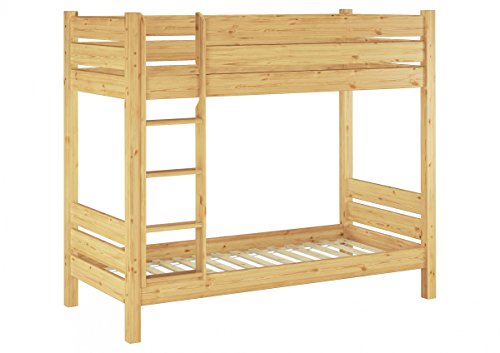 Erst-Holz Etagenbett extra stabil 80x220, Nische 100 cm, mit 2 Rollroste 60.16-08-220