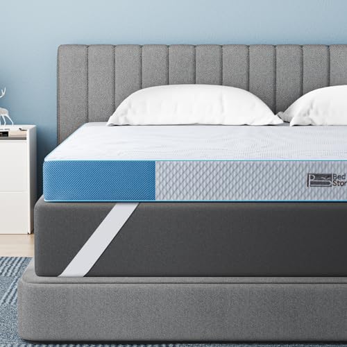 BedStory Gel Topper 100x200cm,10cm Höhe Gelschaum Matratzentopper, H3&H4 Matratzentopper aus Kaltschaumkern,Mattress Topper für Bett Boxspringbett Schlafsofa Wohnwagen, Öko-TEX® Zertifiziert