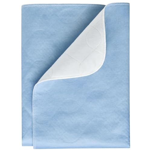 PFLEGE-POINT® Inkontinenzauflage Betteinlage wasserdicht waschbar Nässeschutz Krankenunterlage Mehrweg, 75 x 85 cm (blau)
