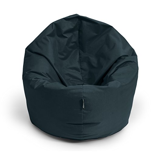 Sitzsack BuBiBag M - XXL 2-in-1 Funktionen mit Füllung Sitzkissen Bodenkissen Kissen Sessel BeanBag (70cm Durchmesser, schwarz)