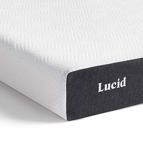 LUCID Kaltschaummatratze, kühlende Gelinfusion - mit Bambuskohle - Öko-Tex - dünne Matratze, 12cm hoch, hart H4, 90x200 cm, Weiß
