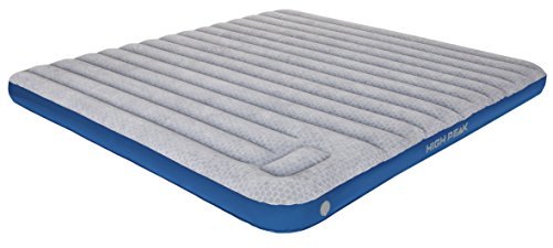 High Peak Unisex Cross Beam King extra long Luftbett, mit integrierte Fußpumpe und Anti-Rutsch Funktion, atmungsaktiv, robust, Oberseite weich, für Indoor und Outdoor, hellgrau/blau, XXL