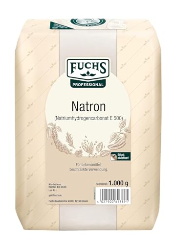 Fuchs Professional - Natron | Einsetzbar als Backtriebmittel, Spülmittel, zum Neutralisieren von Gerüchen und Reinigen von Abflüssen | 1 kg im Beutel, Pulver