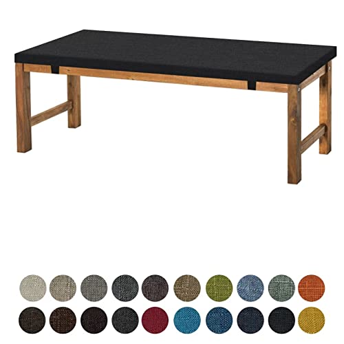 Aselbia Bankauflage Sitzkissen 160X35X5CM,Waschbare Rutschfestes Bankkissen Sitzauflage Bequeme Bankpolster für Bank, Fensterbank, Gartenmöbel, Terrasse, Drinnen,Schwarz