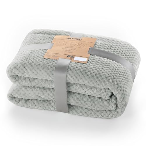 DecoKing Kuscheldecke 170x210 cm Stahl Decke Microfaser Wohndecke Tagesdecke Fleece weich sanft kuschelig skandinavischer Stil grau anthrazit Henry