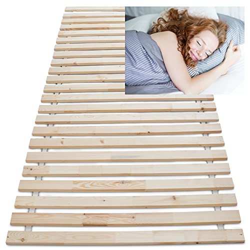 Wolkenland Premium Rollrost Rolllattenrost für Ihr Bett – Lattenrost – stabile 2 cm Dicke Holzlatten bis 400 kg belastbar – 4 Größen zur Wahl – für erholsamen Schlaf (140 x 200 cm 23 Latten)