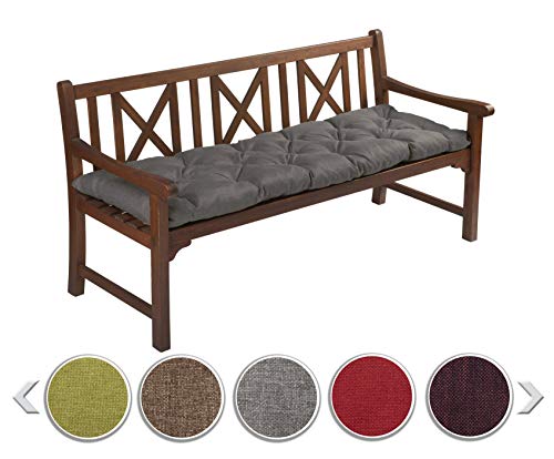 sunnypillow Bankauflage Stuhlkissen Bankkissen 180 x 40 cm Sitzkissen für Hollywoodschaukel Polsterauflage Auflage für Gartenbank viele Farben und Größen zur Auswahl Anthrazit
