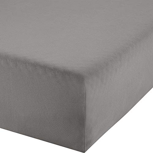 Erwin Müller Boxspringbett-Spannbettlaken Freising Elasthan-Jersey-Stretch grau Größe 120x200-130x220 cm- dehnbar, antipilling, bügelfrei, Rundumgummi (weitere Farben,Größen)