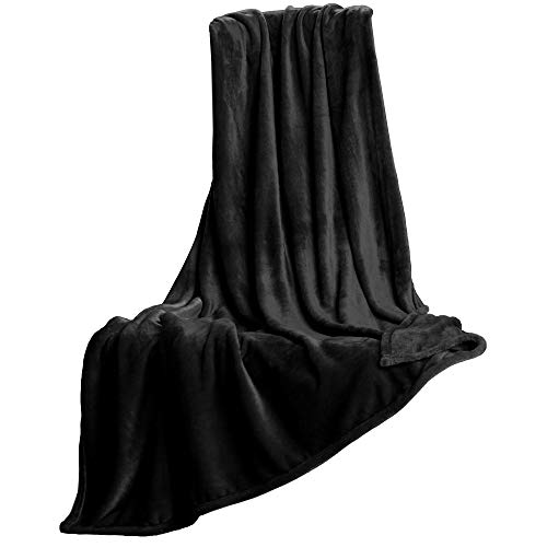 CelinaTex Kuscheldecke 150 x 200 cm schwarz Luxus Wohndecke Cashmere Touch Sofadecke superweich Mikrofaser Flanell Oeko-TEX Salsa