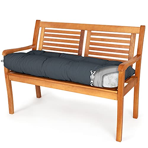 Spatium Bankauflage abnehmbar Bezug wasserdicht gesteppt Bankkissen Bankpolster Polsterauflage Auflage für Gartenbank 30 Größen zur Auswahl 7 Farben(140 x 60 x 10cm Anthrazit)