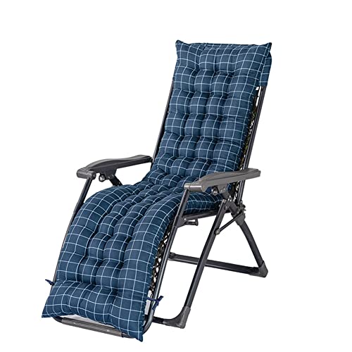Morbuy Deckchair Auflagen für Gartenliegen, Sonnenliege Kissen Garten Innenhof Gepolstertes Bett Relax-Liegestuhl Sitzauflage für Deckchair, Innen, Außen (48x155cm,Blau kariert)