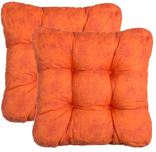 Brandsseller Kissen-Set Sitzkissen Dekokissen Stuhlkissen Zierkissen Stuhlauflage 2er-Set Terracotta-Orange