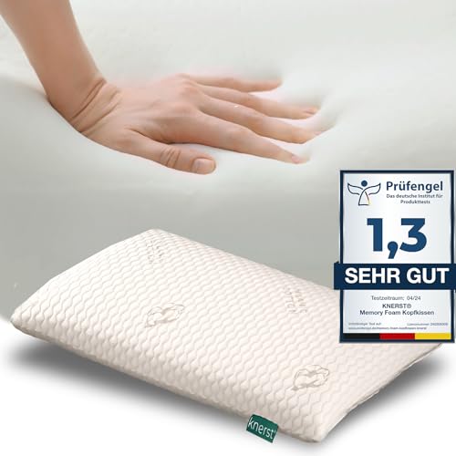 KNERST® Nackenkissen - Orthopädisches Kissen für ultimativen Komfort in jeder Schlafposition - Nackenstützkissen - Memory Foam Kissen - ergonomisches Kopfkissen [Höhe 9cm] - für Bezüge 40x80cm