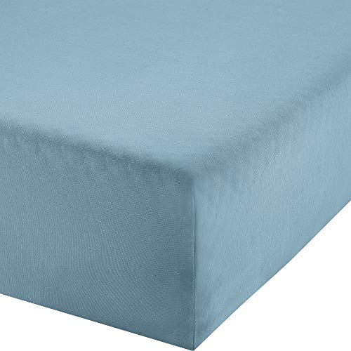 Erwin Müller Boxspringbett-Spannbettlaken Freising Elasthan-Jersey-Stretch blau Größe 120x200-130x220 cm- dehnbar, antipilling, bügelfrei, Rundumgummi (weitere Farben,Größen)