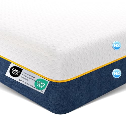 wowttrelax Matratze 140x200 Wendematratze H3 H4 Härtegrad 20 cm Höhe, Matratzen mit Punktelastischer atmungsaktiver 7 Zonen Kaltschaumkern - 60 Nächte Probeschlafen - H3/H4 Doppelseitige