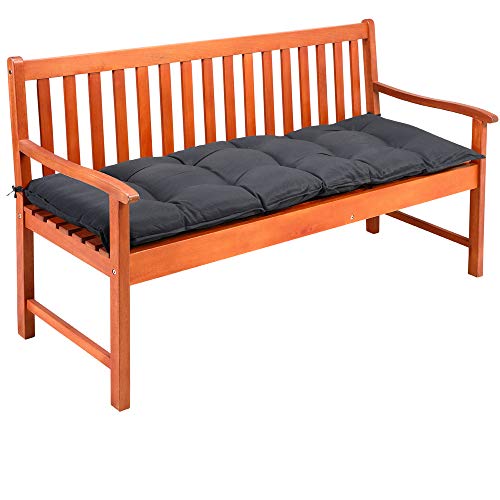 DETEX® Bankauflage 145x45x8cm Viskoeffekt Indoor Outdoor Polsterauflage Bank Polster Auflage Sitzpolster Sitzauflage Anthrazit