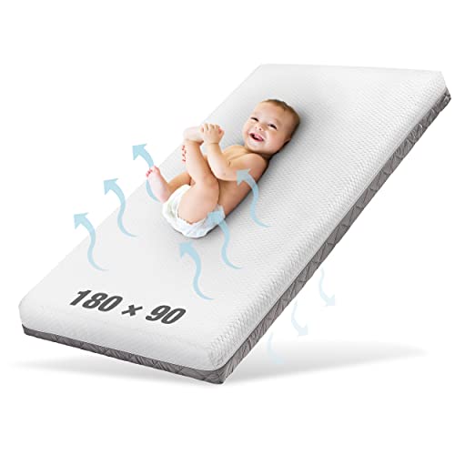 Ehrenkind® Kindermatratze Pur | Baby Matratze 90x180 Standard 100 by Oeko-TEX | Babymatratze 90x180 aus hochwertigem Schaum und Hygienebezug