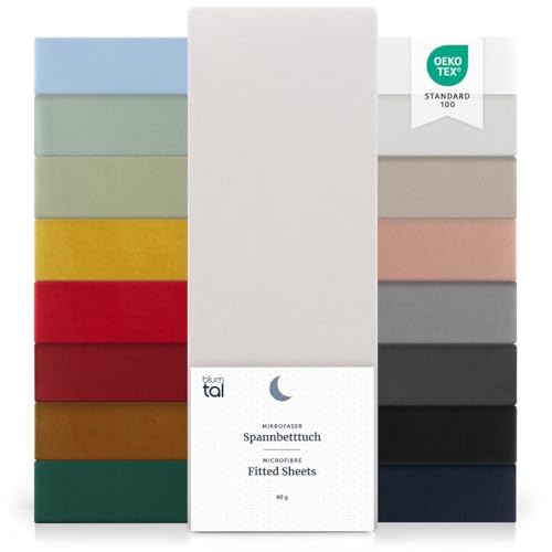 Blumtal® Spannbettlaken 180x200cm aus Microfaser - Oekotex zertifiziertes Bettlaken 180x200 - Leintuch 180x200 / Spannbettuch 180x200cm - Spannleintuch 180x200 - Laken 180x200 - Moonlight Grey-Grau