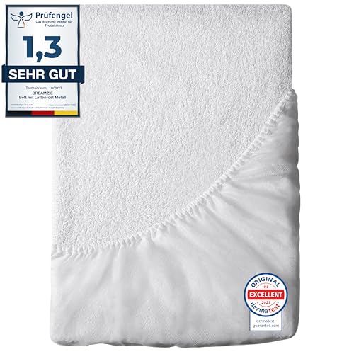 Matratzenschoner 60x120 Wasserdicht Dreamzie - Oeko-TEX und Made in EU - Atmungsaktive Anti-Allergie und Anti Milben - Inkontinenz Spannbettlaken Baby