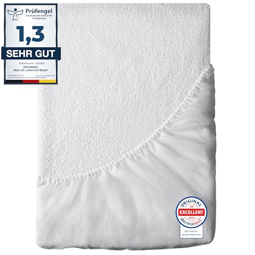 Matratzenschoner 90 x 190/200 Wasserdicht Dreamzie - Oeko-TEX und Made in EU - Atmungsaktive Anti-Allergie und Anti Milben