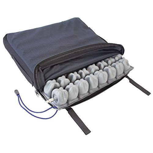 Mobiclinic® Q-AIR, Anti-Dekubitus Kissen, Luftkissen, 1 Ventil, 40 x 40 x 6 cm, Orthopädisches Sitzkissen, Für Rollstuhl, Ergonomisches Kissen, Sitzkomfort