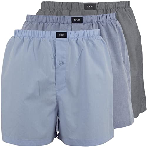 Joop! Herren Webboxershorts 3-Pack-Boxer 100% Baumwolle XXXL 966 Blau Blau Grau