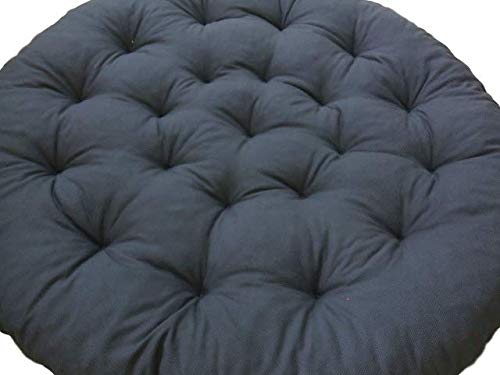 Papasansessel Kissen, Polster Bodenkissen für Schwenksessel, Rund Papasan Sessel, Polyrattan Sessel - Durchmesser 110 cm und Kissenstärke 10-12cm (Anthrazit)