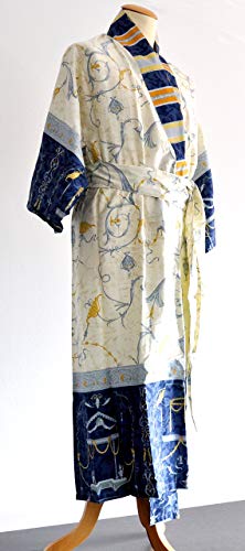 Bassetti OPLONTIS Kimono aus 100% Baumwollsatin in der Farbe Blau v.9, Größe: S-M - 9262116