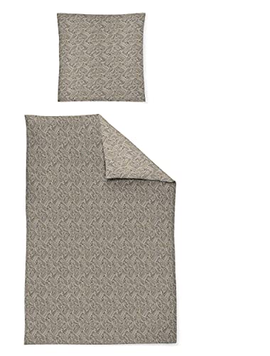 Irisette Interlock-Jersey Bettwäsche Set Bettwäsche 2 teilig Bettbezug 135 x 200 cm Kopfkissenbezug 80 x 80 cm Cora 8304-21 Natur