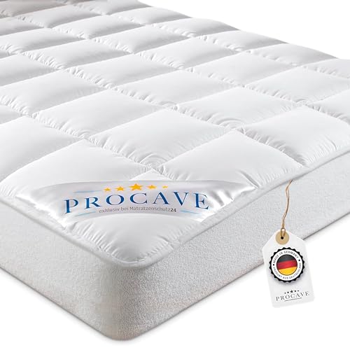 PROCAVE Micro-Comfort Matratzen-Bett-Schoner weiß 100x200 cm mit Spannumrandung | Höhe bis 30cm | Auch für Boxspring-Betten und Wasser-Betten geeignet | Matratzen-Auflage | Unter-Bett