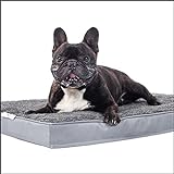 Dogoo® - Hundebett M | 435gm2 Fluffy Stoff für kleine Hunde 75x50cm | Orthopädisches Kissen für Hunde, gut die Gelenke | waschbar | grau | Größe M-XL | Hundebett Hundematratze Hundematte Liegekissen
