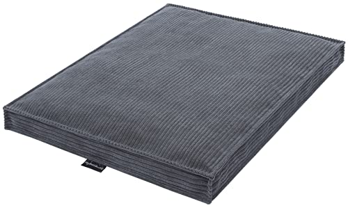 MyBestBuddy Hundekissen Visco grau 120x80 cm XXL mit POSO-Cord Stoff mit Viscoseschaum und Komfortschaum-Flocken, 40°C waschbar - Hundebett/Haustierbett für sehr große Hunde oder Katzen, 120 x 80 cm