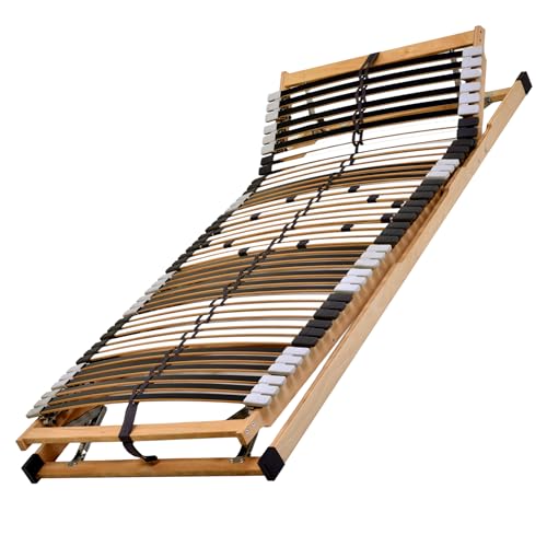 DaMi MediFlex T200 7-Zonen Lattenrost mit Kopf- & Fußverstellung, 140x200 cm, aus Buchenholz fertig montiert, 42 Leisten, extrem ergonomisch & stabil, Bettrahmen Lattenrahmen Federlatten Bed Frame