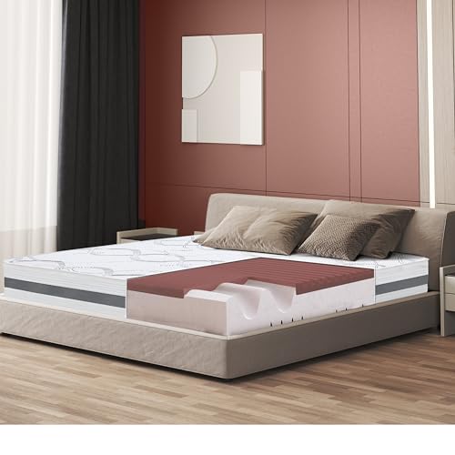 The White Stone Memory Foam-Matratze 200 x 200 | Höhe 27cm | Hypoallergener und atmungsaktiver Stoff | Orthopädische und selbstmodellierende Eigenschaften | Hergestellt in Italien