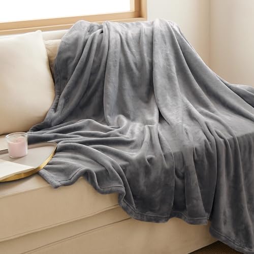 BEDSURE Kuscheldecke Flauschig Decke Fleecedecke - Wohndecke Warm Weich, Sofadecke Kleine, Decke Couch Blanket, Wohn- & Kuscheldecken 130x150cm, Grau